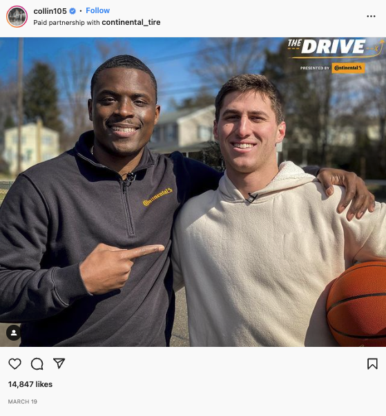 ontinental Tire and Collin Gillespie 14.5k actions
