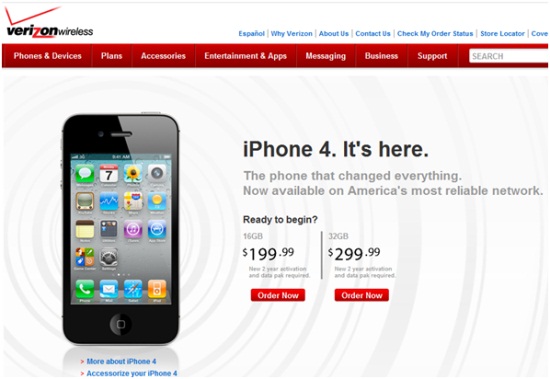 Iphone 4 Pre Orders Flood Verizonwireless Com Comscore Inc